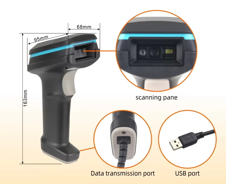 barcode scanner size and interface