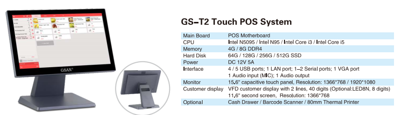 T2 POS System Specification