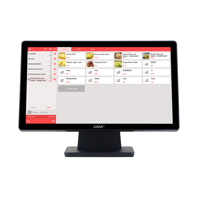 GS-2105 Industrial Grade Flat Capacitive Touch Screen Monitor 21.5 Inch POS Monitor Retail Boutique Use