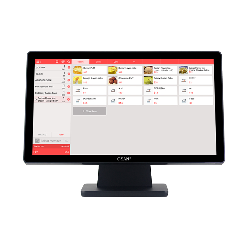 GS-2105 Industrial Grade Flat Capacitive Touch Screen Monitor 21.5 Inch POS Monitor Retail Boutique Use