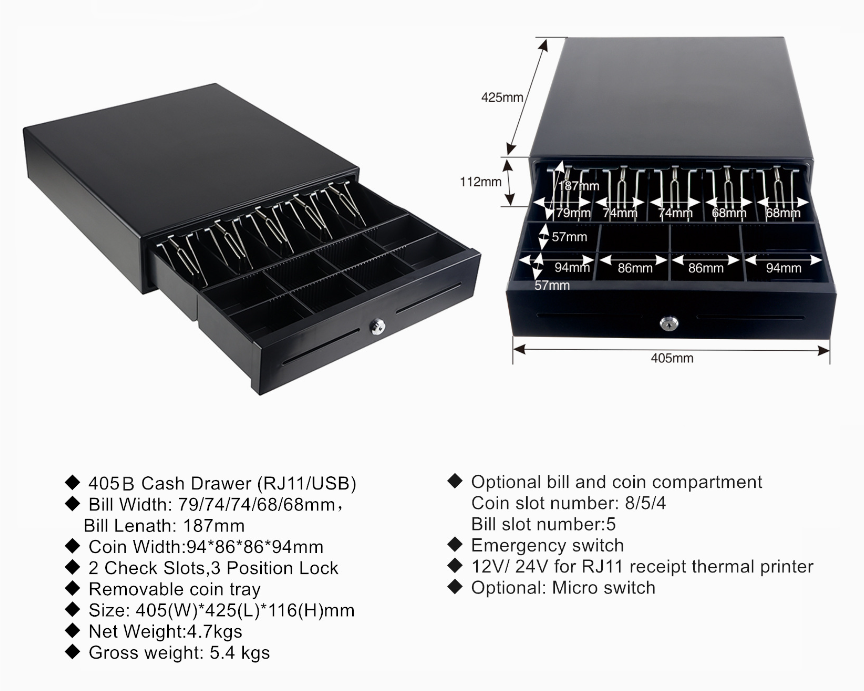 405B store cash drawer box