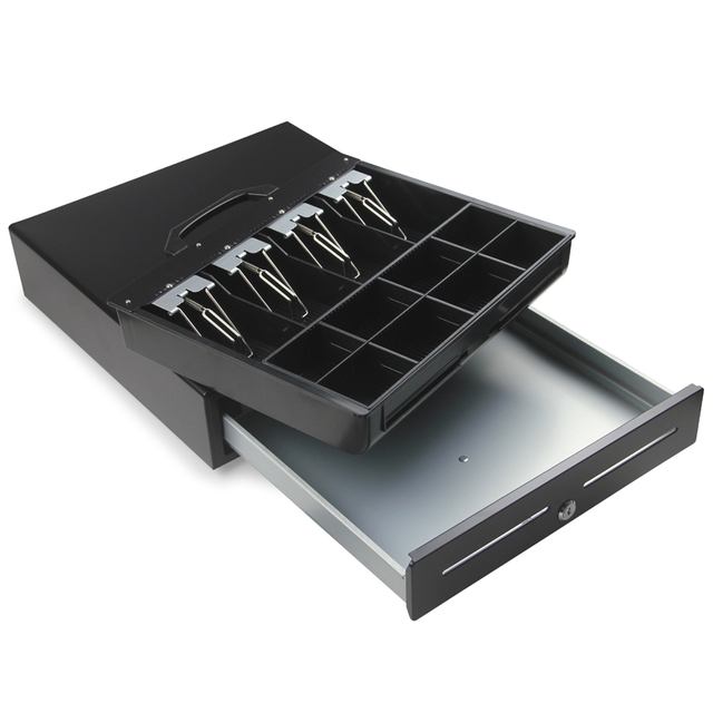 15.94 inches Hot Sale 4B8C OEM 12V/24V RJ11/RJ12/USB Metal Cash Drawer Box