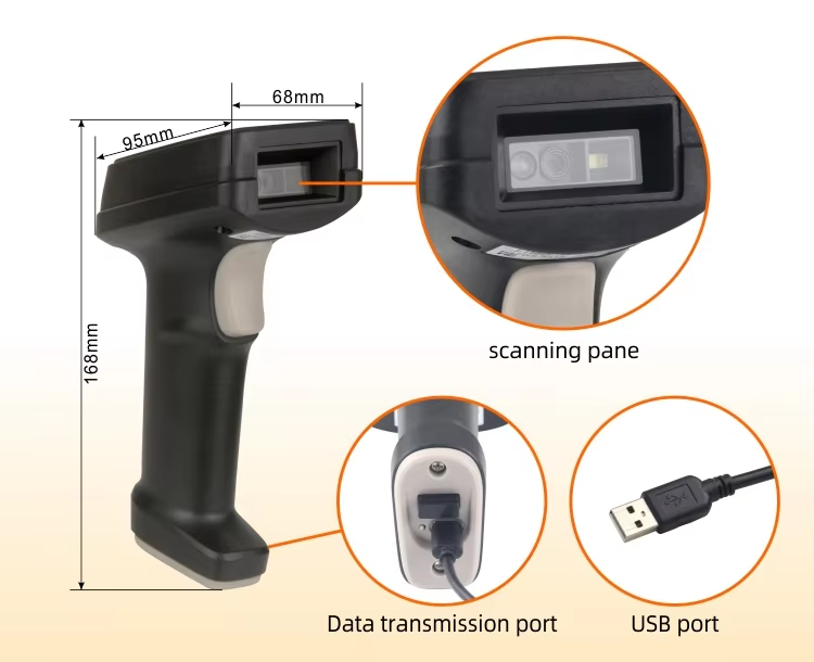 barcode scanner size and interface